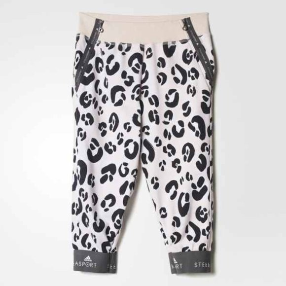 STELLASPORT ADIDAS Echo Pink/White 3/4 Slim TIGHTS Echo Pink/White 990366 - Picture 4 of 4